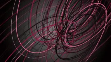 Yavaş çekimde çizgili nesne ile fantastik video animasyonu, 4096x2304 döngü 4K