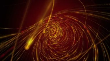 Parçacık çizgili nesne ile gelecek video animasyonu yavaş çekimde, 4096x2304 döngü 4K