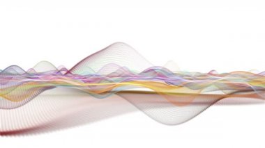 Parçacık dalga nesnesi ile fantastik video animasyonu yavaş çekim ve metin için boşluk, 4096x2304 döngü 4K