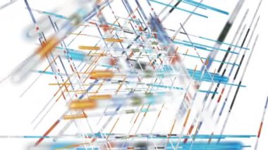 Yavaş çekimde çizgili nesnelerle fantastik video animasyonu, 4096x2304 döngü 4K