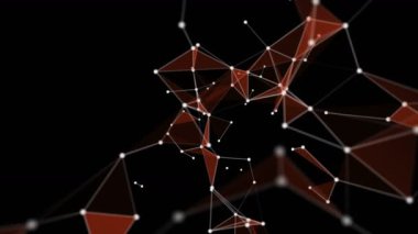 Yavaş çekimde parıldayan üçgenlerle gelecekteki pleksus video animasyonu, 4096x2304 döngüsü 4K