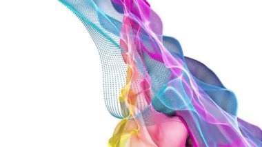 Parçacık dalgası nesnesinin ağır çekimde fantastik video animasyonu, 4096x2304 döngü 4K