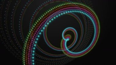 Parçacık çizgili nesne ile gelecek video animasyonu yavaş çekimde, 4096x2304 döngü 4K