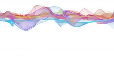 Parçacık dalga nesnesi ile fantastik video animasyonu yavaş çekim ve metin için boşluk, 4096x2304 döngü 4K