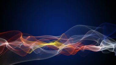 Parçacık dalga nesnesiyle gelecek video animasyonu yavaş çekimde, 4096x2304 döngü 4K