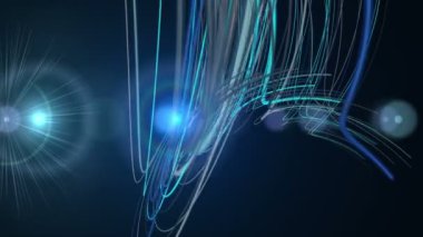 Çizgili nesne ve yavaş çekimde ışık ile gelecek video animasyonu, 4096x2304 döngü 4K