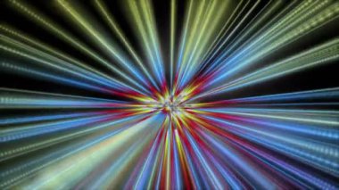 Yavaş çekimde parlayan çizgili nesne ile gelecek video animasyonu, 4096x2304 döngü 4K