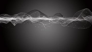 Parçacık dalga nesnesiyle yapılan sihirli video animasyonu, 4096x2304 döngüsü 4K