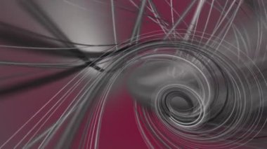 Yavaş çekimde çizgili dalga nesnesi ile fantastik video animasyonu, 4096x2304 döngü 4K