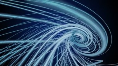 Yavaş çekimde çizgili dalga nesnesi ile gelecek video animasyonu, 4096x2304 döngü 4K