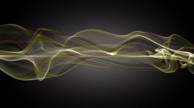 Parçacık dalgası nesnesinin ağır çekimde fantastik video animasyonu, 4096x2304 döngü 4K