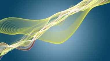 Parçacık dalgası nesnesinin ağır çekimde fantastik video animasyonu, 4096x2304 döngü 4K