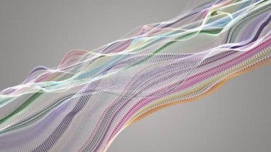 Parçacık dalgası nesnesinin ağır çekimde fantastik video animasyonu, 4096x2304 döngü 4K