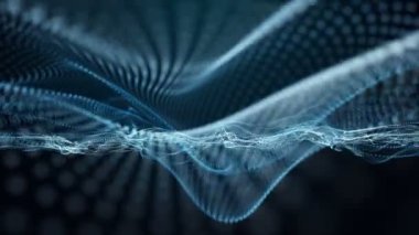 Parçacık dalga nesnesiyle gelecekteki video animasyonu, 4096x2304 döngü 4K