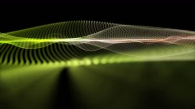 Parçacık dalga nesnesiyle gelecek video animasyonu yavaş çekimde, 4096x2304 döngü 4K