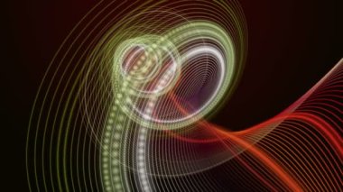 Parçacık çizgili nesne ile gelecek video animasyonu yavaş çekimde, 4096x2304 döngü 4K