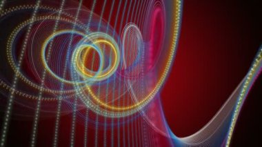 Parçacık şeritli nesne ile fantastik video animasyonu yavaş çekimde, 4096x2304 döngü 4K