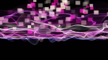 Parçacık dalgası nesnesinin ağır çekimde fantastik video animasyonu, 4096x2304 döngü 4K