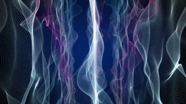 Parçacık dalgası nesnesinin ağır çekimde fantastik video animasyonu, 4096x2304 döngü 4K