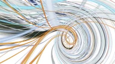 Yavaş çekimde çizgili dalga nesnesi ile fantastik video animasyonu, 4096x2304 döngü 4K