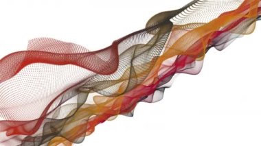 Parçacık dalgası nesnesinin ağır çekimde fantastik video animasyonu, 4096x2304 döngü 4K