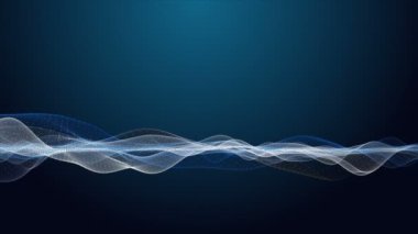 Metin için parçacık dalga nesnesi ve uzayda gelecek video animasyonu, 4096x2304 döngü 4K