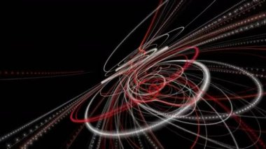 Parçacık çizgili nesne ile gelecek video animasyonu yavaş çekimde, 4096x2304 döngü 4K