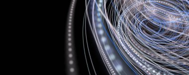 Gelecekçi parçacık çizgisi panorama arkaplan tasarımı illüstrasyonu