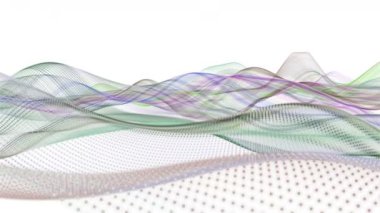 Parçacık dalgası nesnesinin ağır çekimde fantastik video animasyonu, 4096x2304 döngü 4K