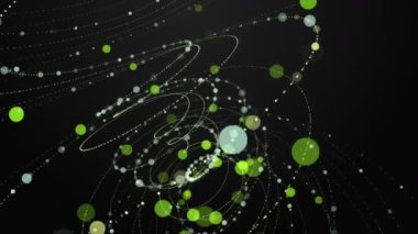 Parçacık çizgili nesne ile gelecek video animasyonu yavaş çekimde, 4096x2304 döngü 4K