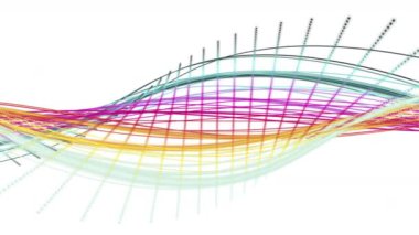 Yavaş çekimde çizgili dalga nesnesi ile fantastik video animasyonu, 4096x2304 döngü 4K