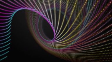 Parçacık çizgili nesne ile gelecek video animasyonu yavaş çekimde, 4096x2304 döngü 4K