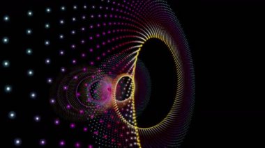 Parçacık çizgili nesne ile gelecek video animasyonu yavaş çekimde, 4096x2304 döngü 4K