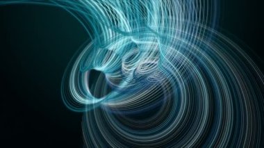 Parçacık çizgili dalga nesnesiyle gelecek video animasyonu, 4096x2304 döngü 4K