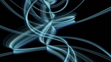 Parçacık çizgili dalga nesnesiyle gelecek video animasyonu, 4096x2304 döngü 4K