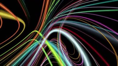 Yavaş çekimde çizgili dalga nesnesi ile fantastik video animasyonu, 4096x2304 döngü 4K