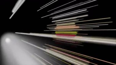 Yavaş çekimde çizgili nesnelerle fantastik video animasyonu, 4096x2304 döngü 4K