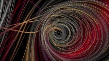 Yavaş çekimde çizgili dalga nesnesi ile fantastik video animasyonu, 4096x2304 döngü 4K