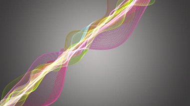 Parçacık dalgası nesnesinin ağır çekimde fantastik video animasyonu, 4096x2304 döngü 4K