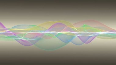 Parçacık dalgası nesnesinin ağır çekimde fantastik video animasyonu, 4096x2304 döngü 4K