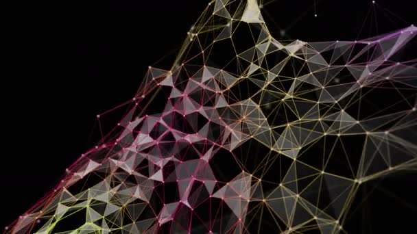 Футуристическая Видео Анимация Светящимися Треугольниками Замедленной Съемке 4096X2304 Петля — стоковое видео
