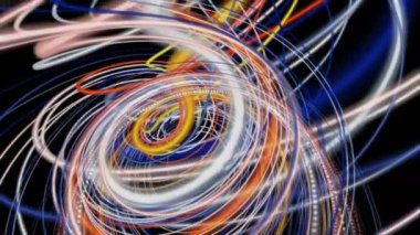 Yavaş çekimde çizgili dalga nesnesi ile gelecek video animasyonu, 4096x2304 döngü 4K