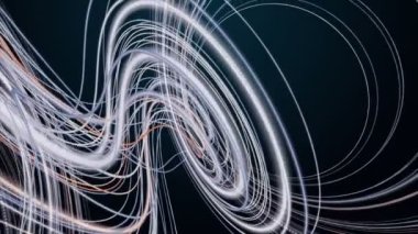 Yavaş çekimde çizgili dalga nesnesi ile gelecek video animasyonu, 4096x2304 döngü 4K