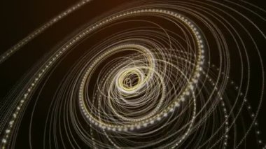 Parçacık çizgili dalga nesnesiyle gelecek video animasyonu, 4096x2304 döngü 4K