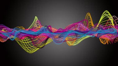 Parçacık dalgası nesnesinin ağır çekimde fantastik video animasyonu, 4096x2304 döngü 4K