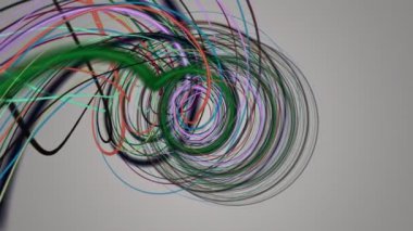 Yavaş çekimde çizgili dalga nesnesi ile fantastik video animasyonu, 4096x2304 döngü 4K