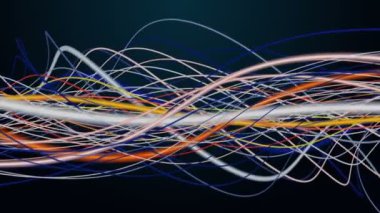 Yavaş çekimde çizgili dalga nesnesi ile gelecek video animasyonu, 4096x2304 döngü 4K