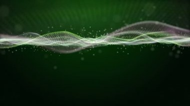 Parçacık dalgası nesnesinin ağır çekimde, 4096x2304 döngüsü 4K ile fantastik eko video animasyonu