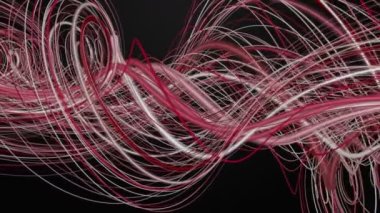 Ağır çekimde çizgili dalga nesnesi ile güçlü video animasyonu, 4096x2304 döngü 4K