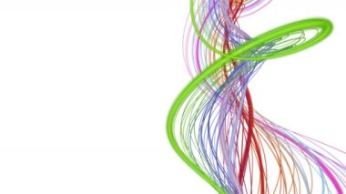 Yavaş çekimde şerit dalga nesnesi ve metin için uzay ile fantastik video animasyonu, 4096x2304 döngü 4K